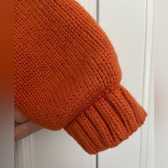 Janie And Jack Wool Cotton Blend Kids Knit Sweater Jacket Orange Gray Blue - Picture 6 of 14